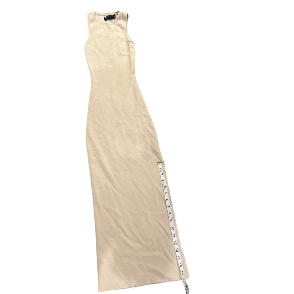 ASOS Ribbed Knit Maxi Dress with Slit | Cream | Size 0 - Picture 9 of 9